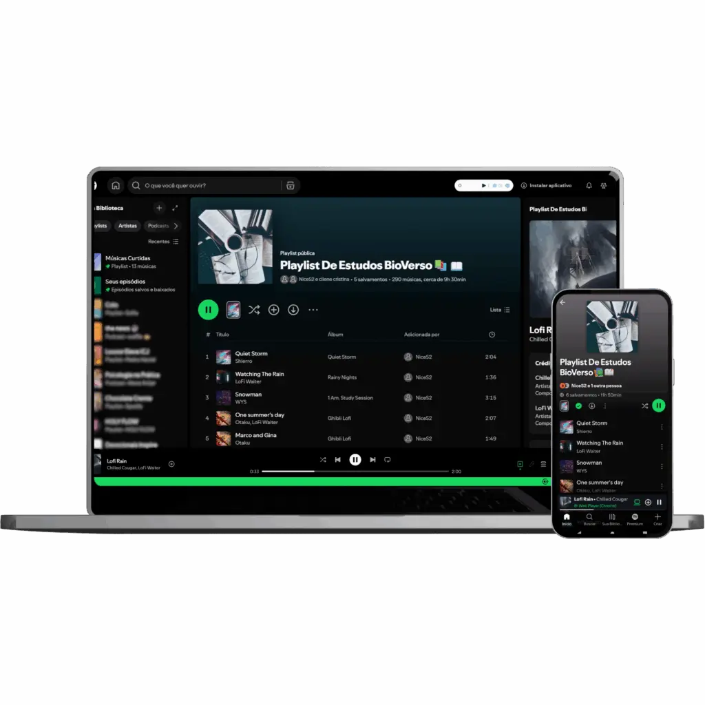 Playlist de estudos no Spotify
